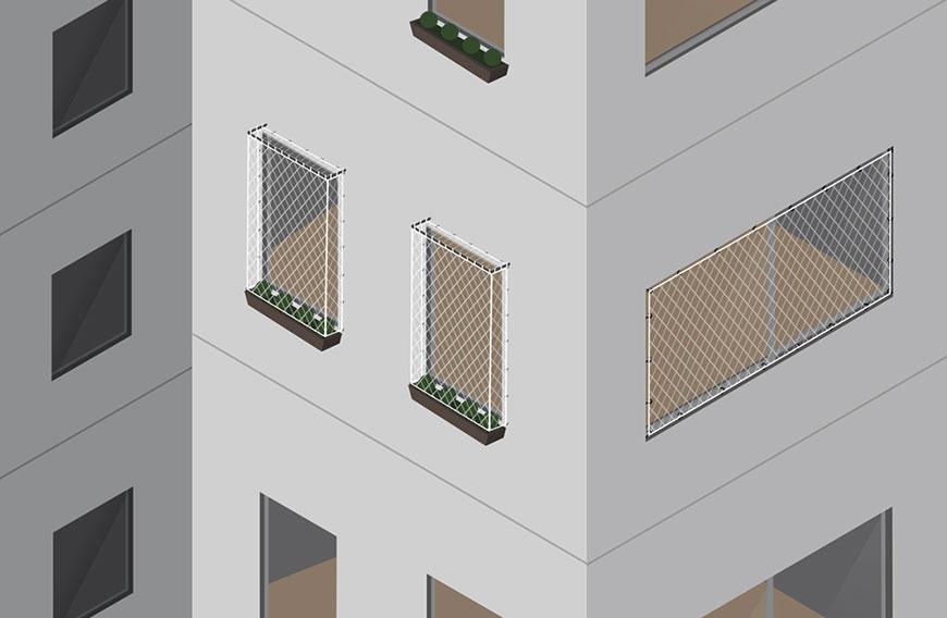 redes de protecao para janelas com floreira